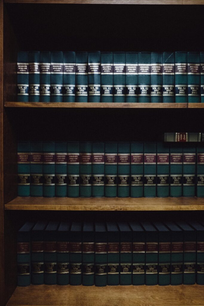 Legal Books on a Shelf